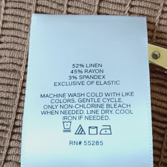 Express Women's Tan Linen Blend Tie Front Tube Top Sizes XS, L - Picture 4 of 5